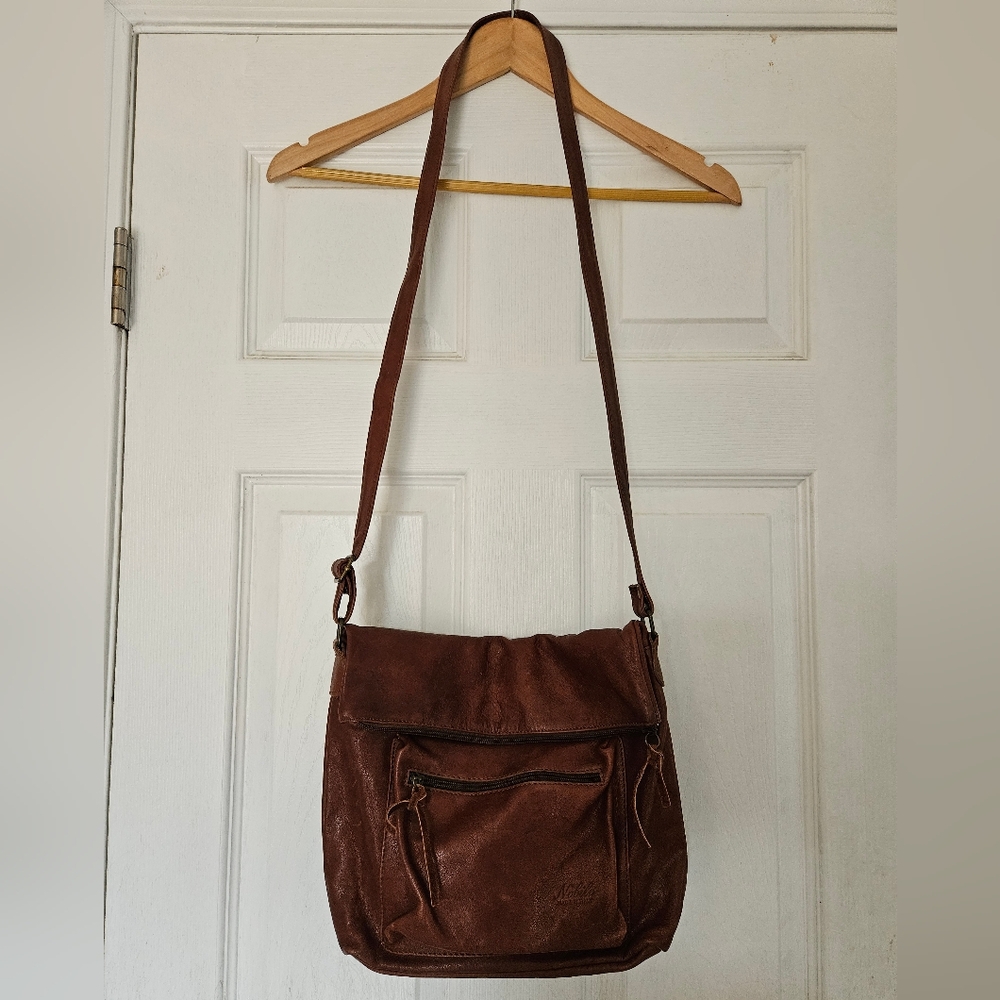 Nobile Women's Brown Leather Crossbody Purse
